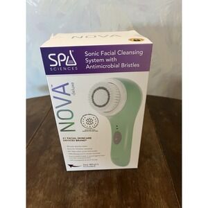 Mint Green Nova Spa Science Antimicrobial Sonic Face Cleansing System New Sealed